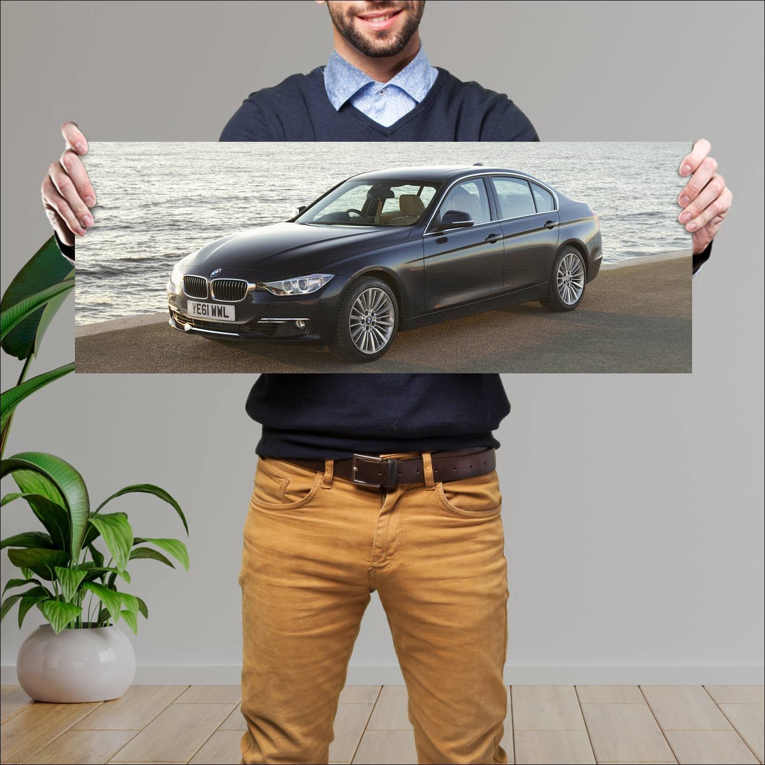 Cuadro grande 30x80cm 2012 bmw 3 series uk auto 935 Bmw