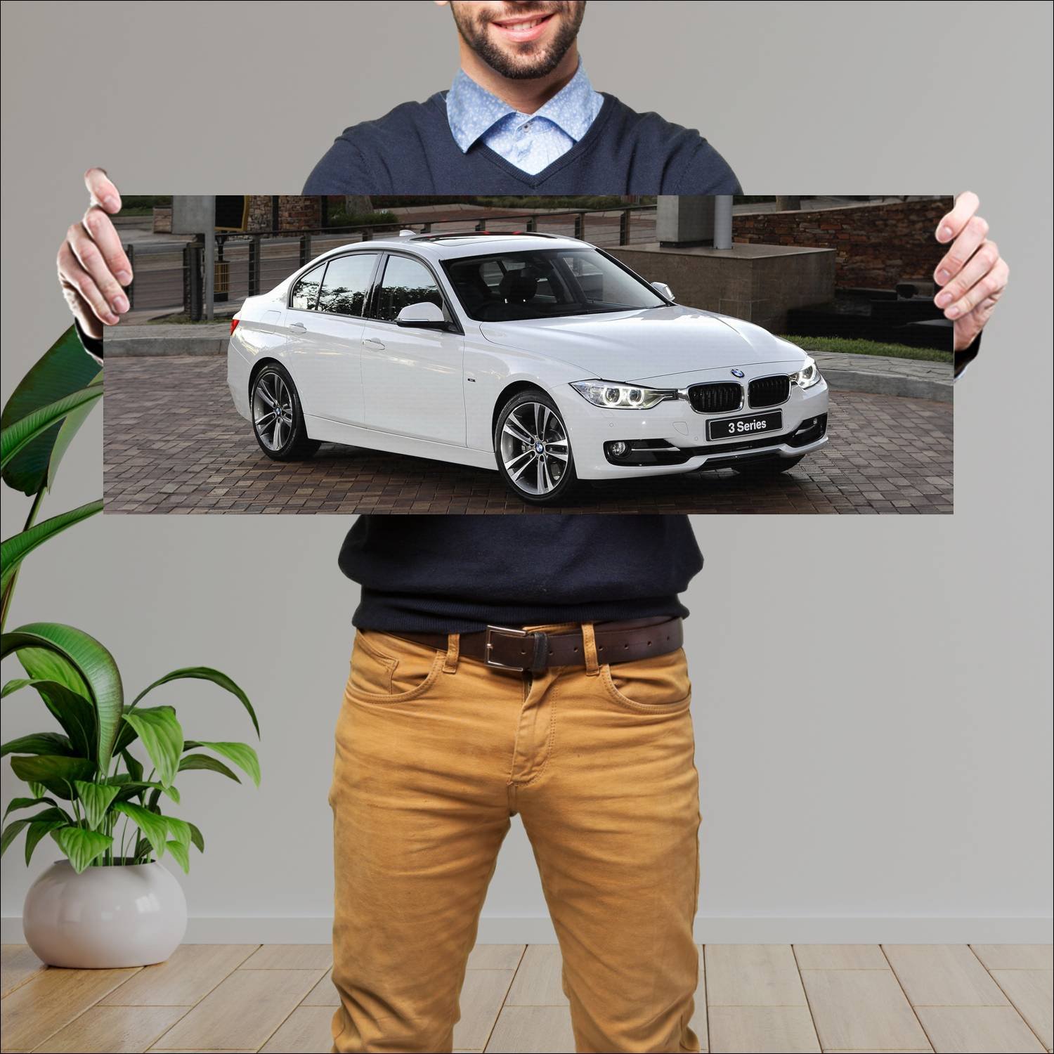 Cuadro grande 30x80cm 2012 bmw 3 series za auto 938 Bmw