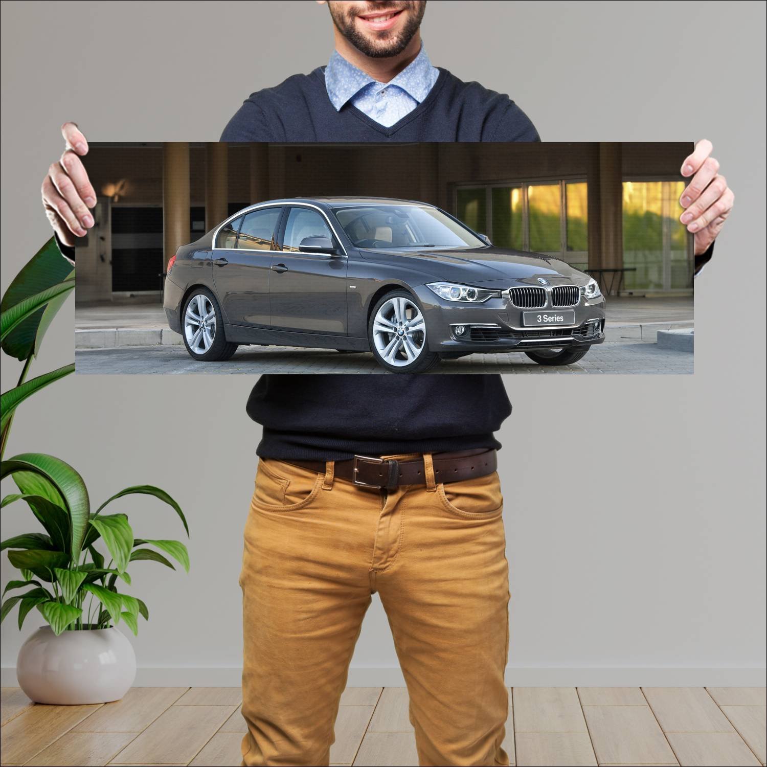 Cuadro grande 30x80cm 2012 bmw 3 series za auto 939 Bmw