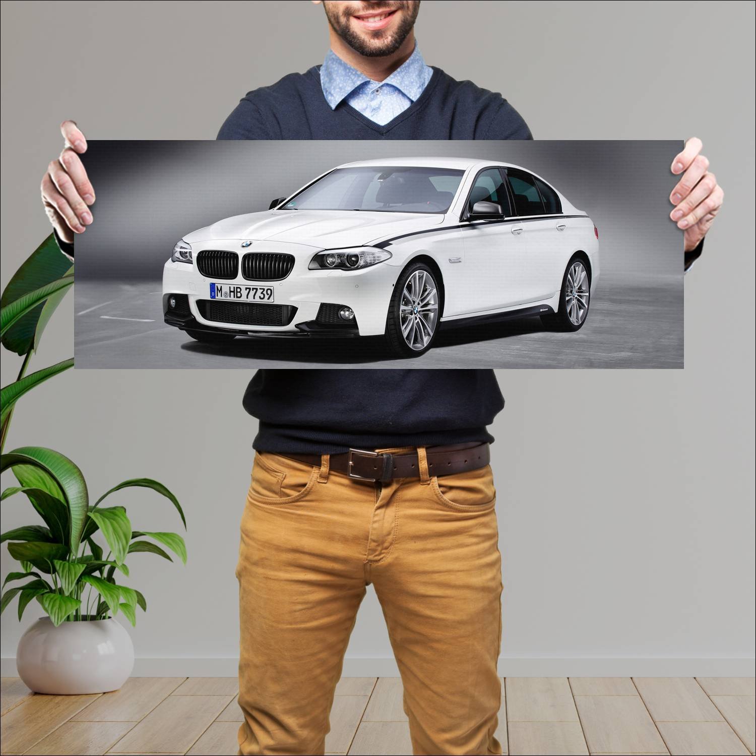 Cuadro grande 30x80cm 2012 bmw 5 series with m per 941 Bmw