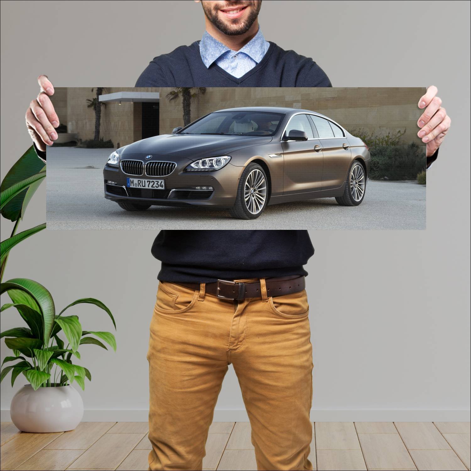 Cuadro grande 30x80cm 2012 bmw 6 series gran coupe 947 Bmw