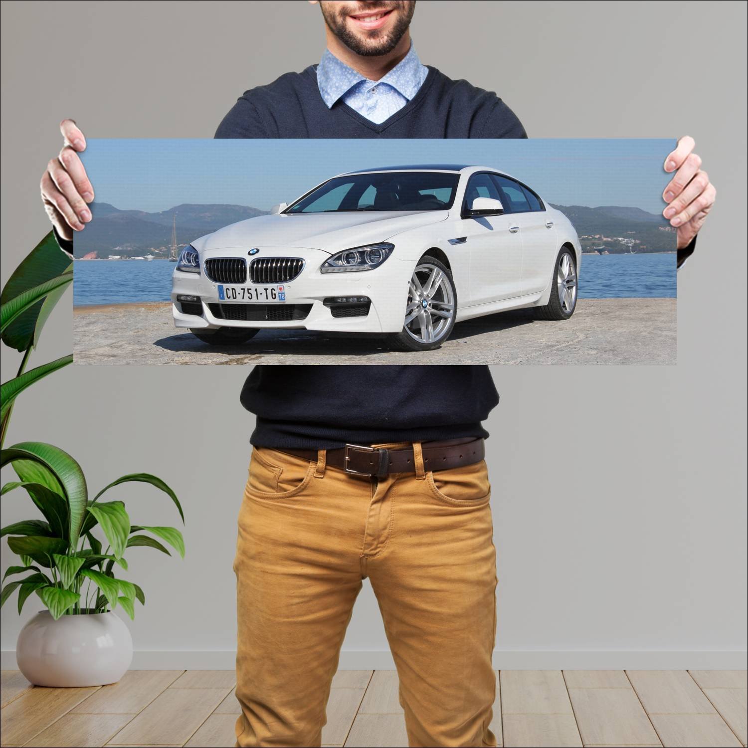 Cuadro grande 30x80cm 2012 bmw 6 series gran coupe 949 Bmw