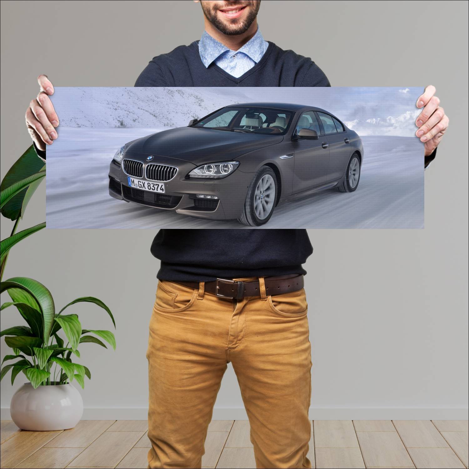 Cuadro grande 30x80cm 2012 bmw 6 series gran coupe 951 Bmw