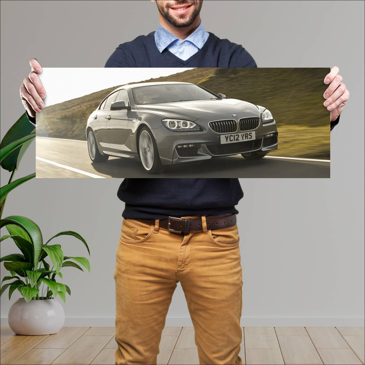 Cuadro grande 30x80cm 2012 bmw 6 series gran coupe 953 Bmw