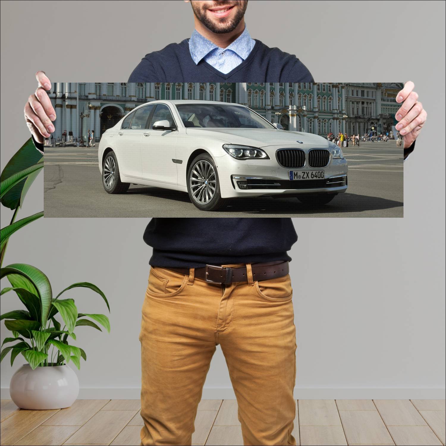 Cuadro grande 30x80cm 2012 bmw 7 series auto 955 Bmw
