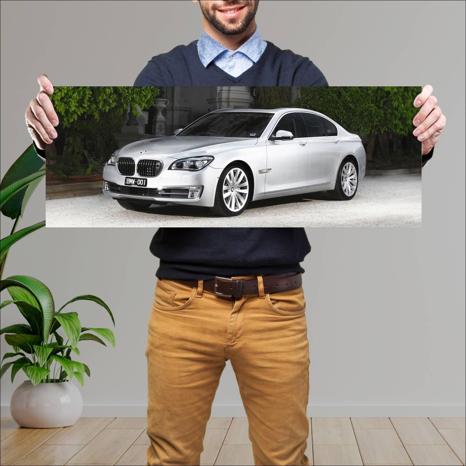 Cuadro grande 30x80cm 2012 bmw 7 series au auto 956 Bmw