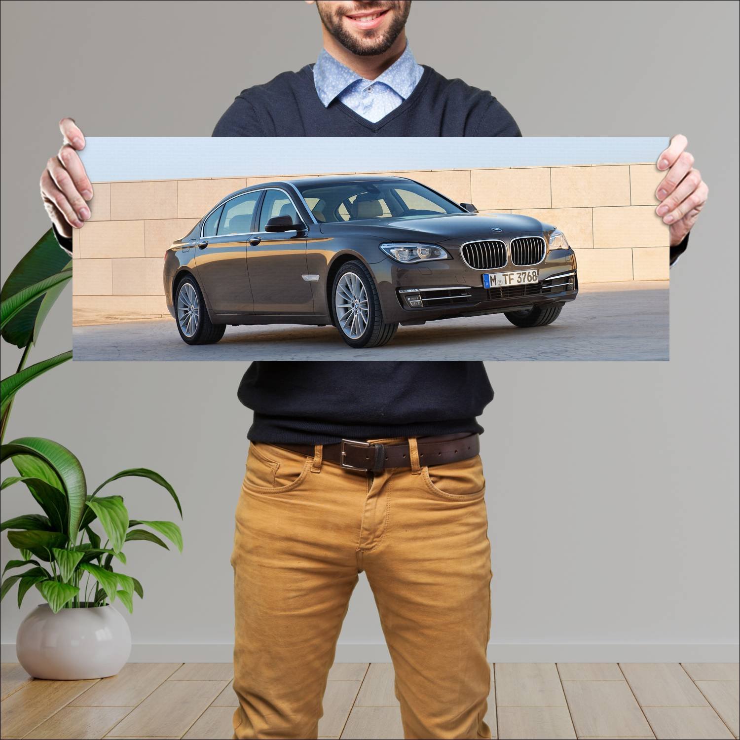 Cuadro grande 30x80cm 2012 bmw 7 series lwb auto 957 Bmw