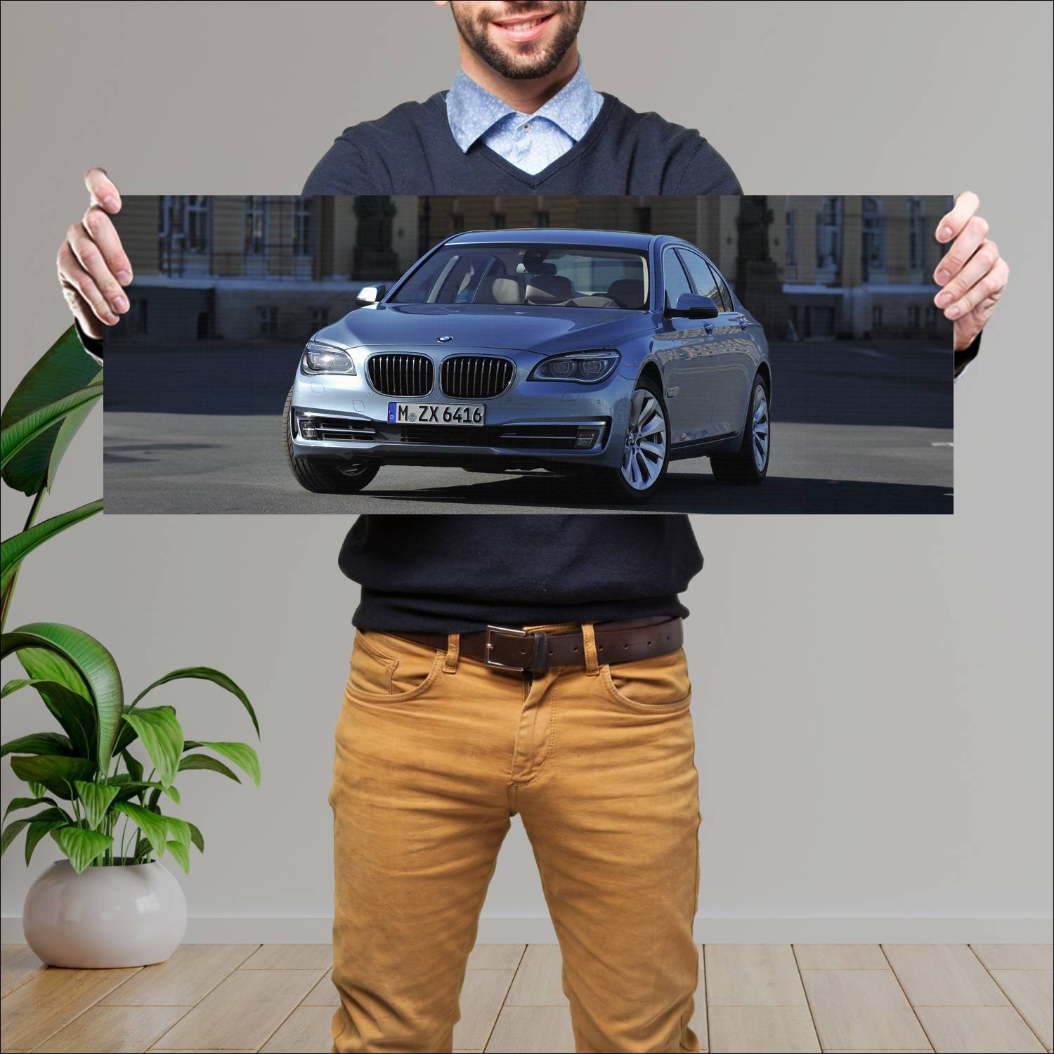 Cuadro grande 30x80cm 2012 bmw activehybrid 7 lwb 964 Bmw