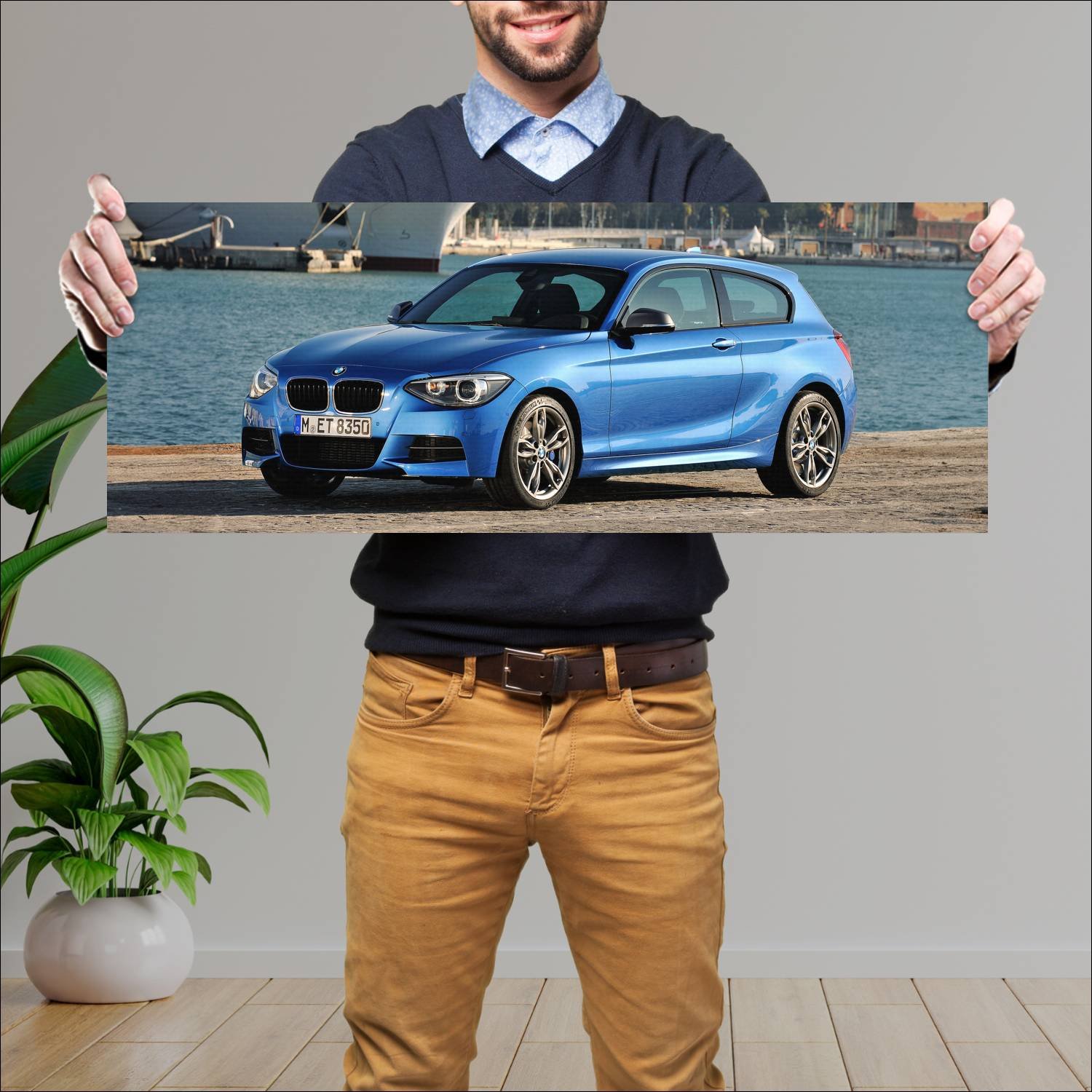 Cuadro grande 30x80cm 2012 bmw m135i 3 door auto 970 Bmw
