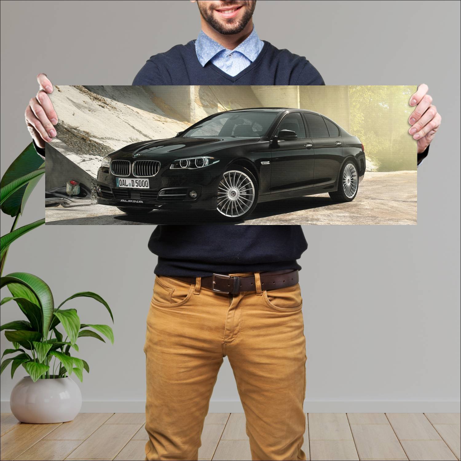 Cuadro grande 30x80cm 2013 alpina d5 biturbo auto 22 Bmw