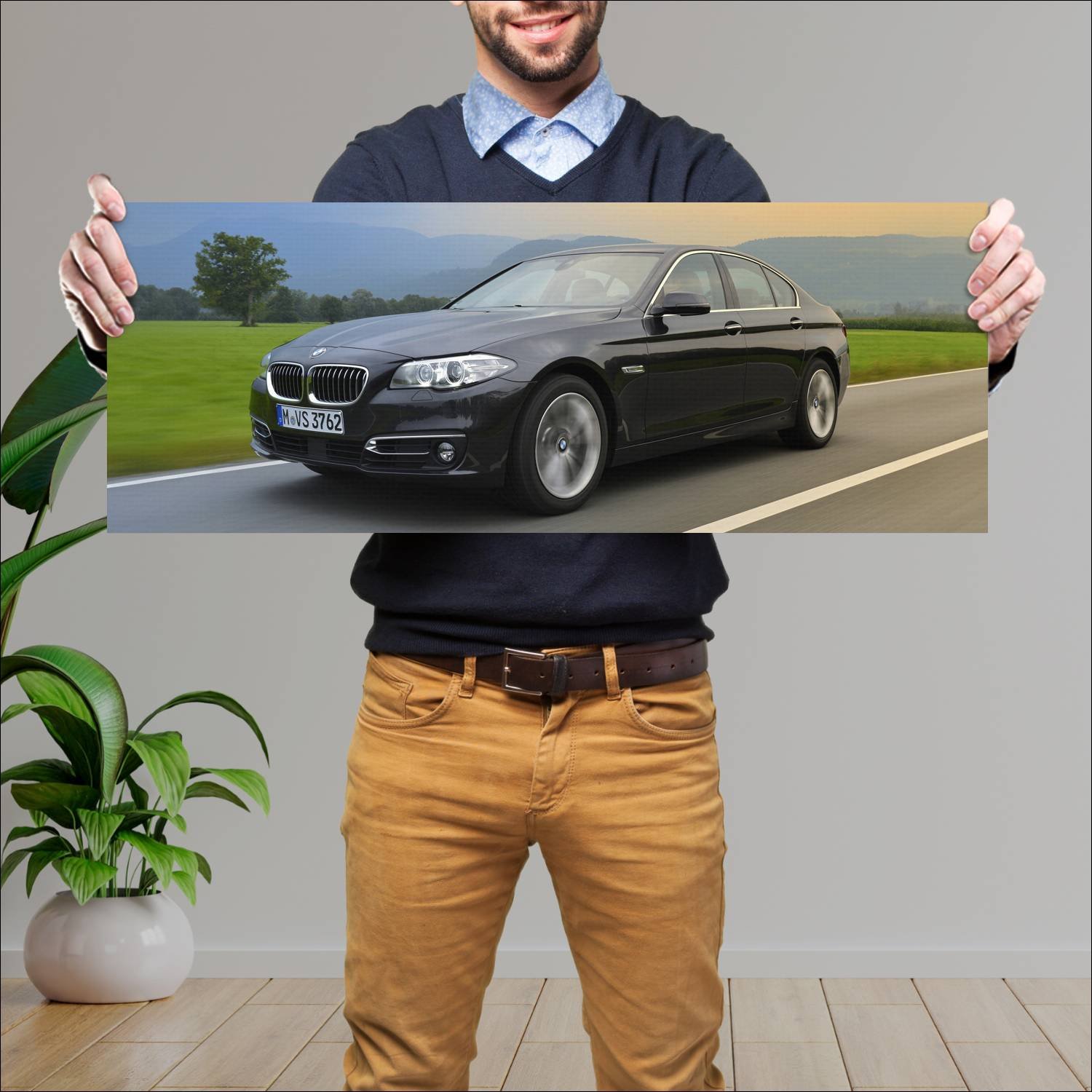 Cuadro grande 30x80cm 2013 bmw 5 series auto 54 Bmw