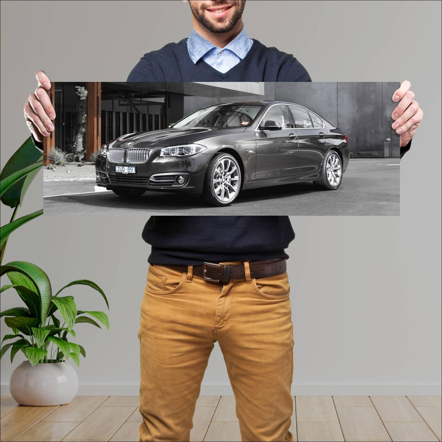 Cuadro grande 30x80cm 2013 bmw 5 series au auto 55 Bmw
