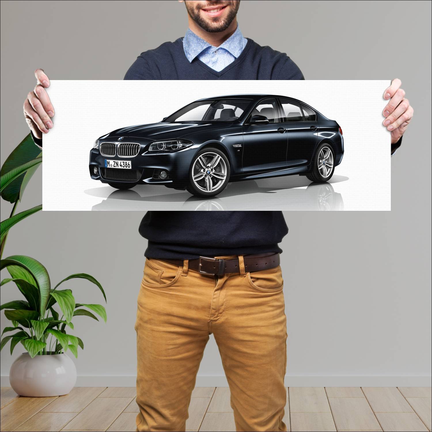 Cuadro grande 30x80cm 2013 bmw 5 series m sport 24 60 Bmw