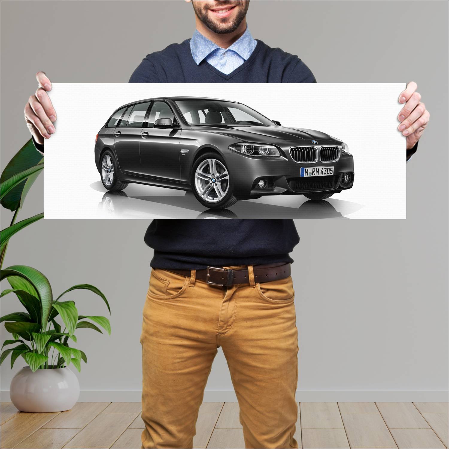 Cuadro grande 30x80cm 2013 bmw 5 series touring m 65 Bmw