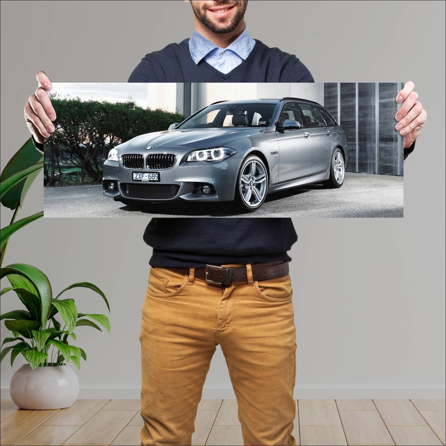 Cuadro grande 30x80cm 2013 bmw 5 series touring m 66 Bmw