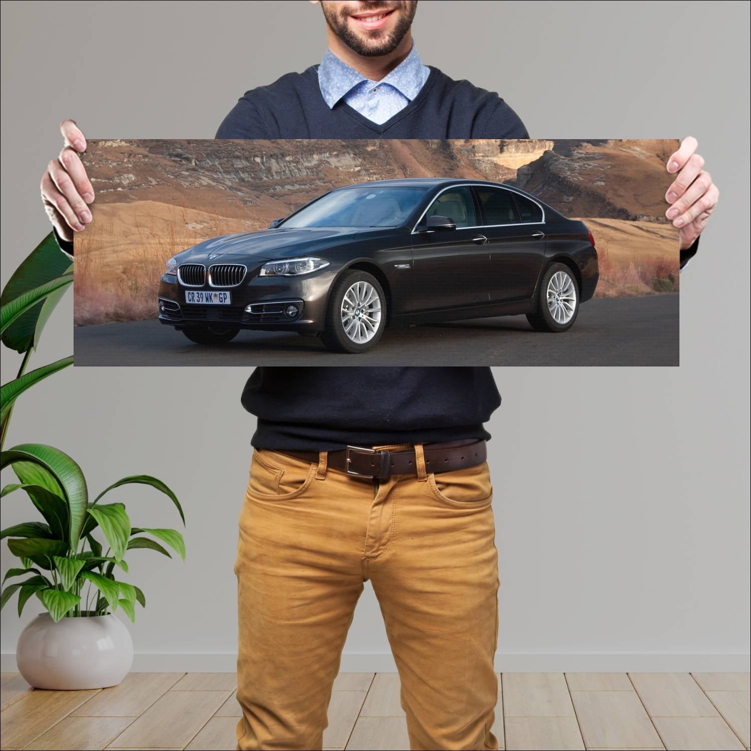Cuadro grande 30x80cm 2013 bmw 5 series za auto 68 Bmw
