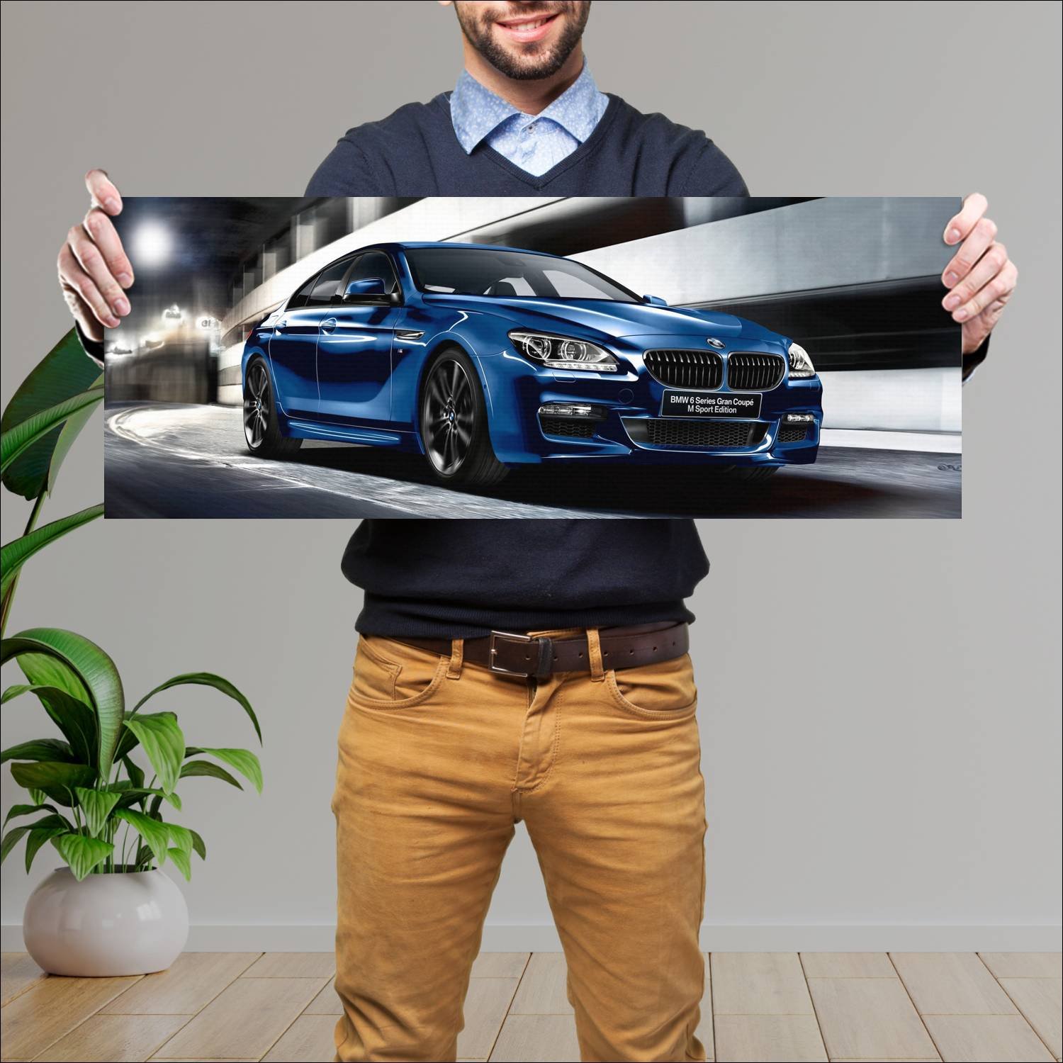Cuadro grande 30x80cm 2013 bmw 6 series gran coupe 70 Bmw