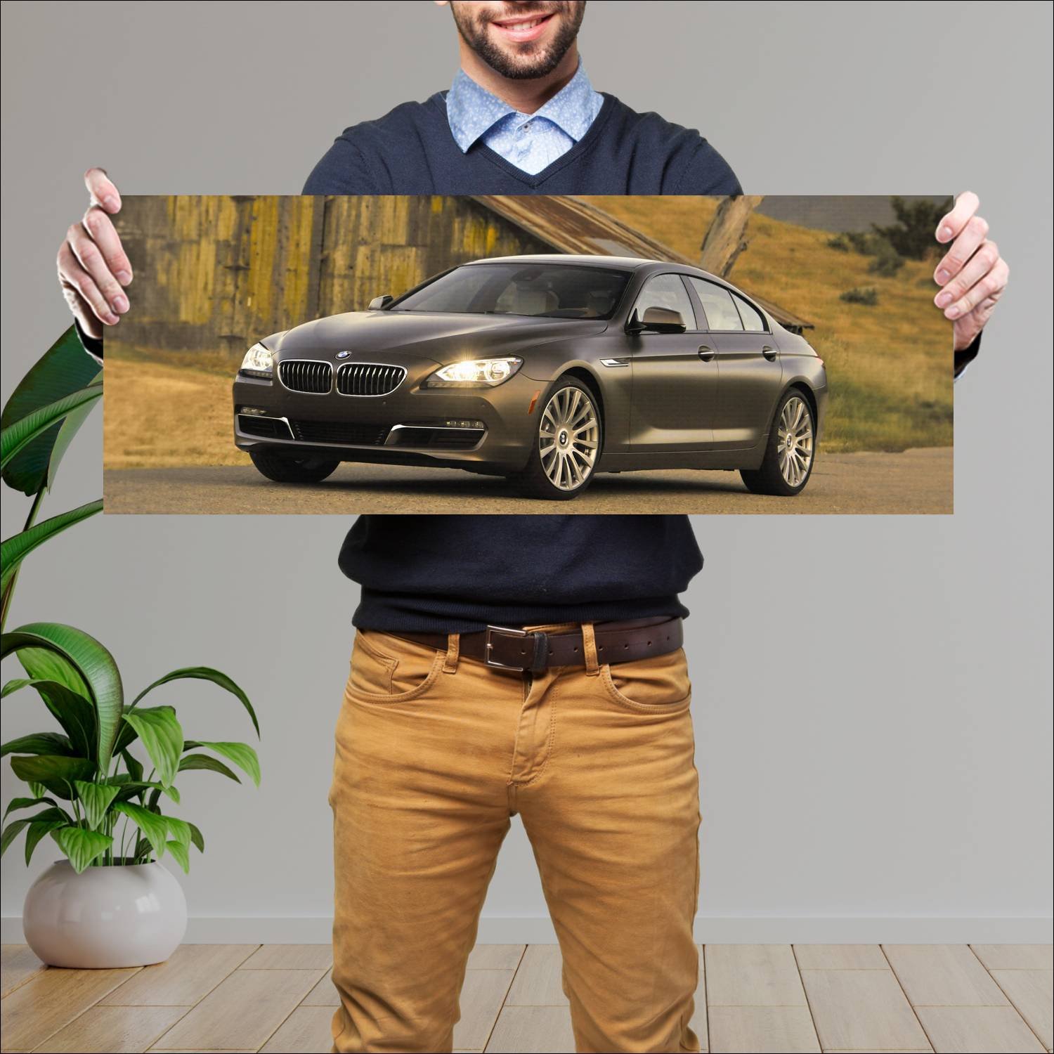 Cuadro grande 30x80cm 2013 bmw 6 series gran coupe 71 Bmw