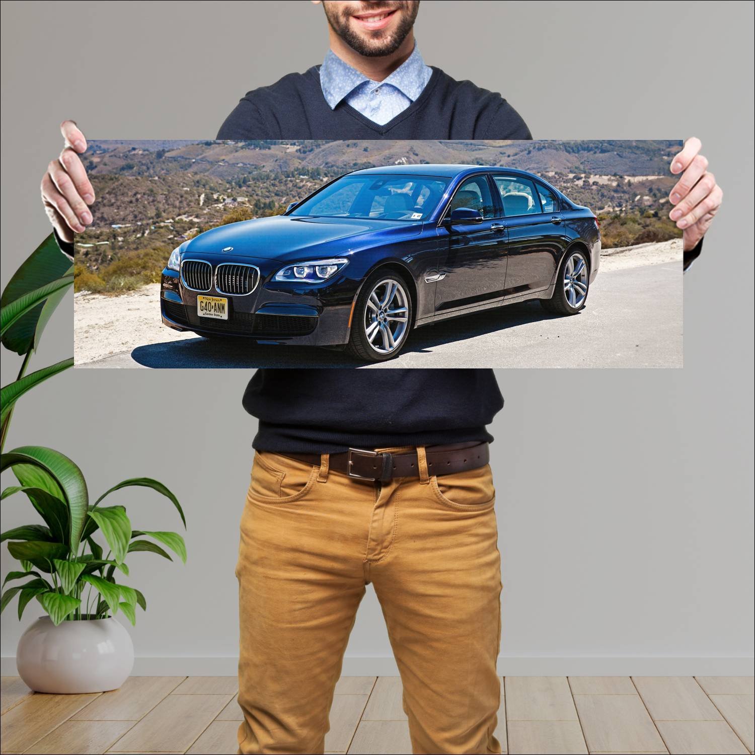 Cuadro grande 30x80cm 2013 bmw 7 series m sport lw 72 Bmw