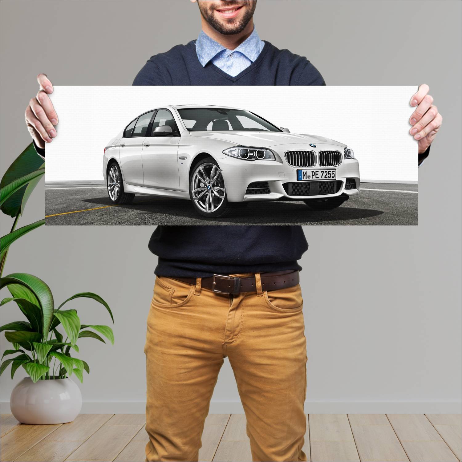 Cuadro grande 30x80cm 2013 bmw m550d auto 89 Bmw