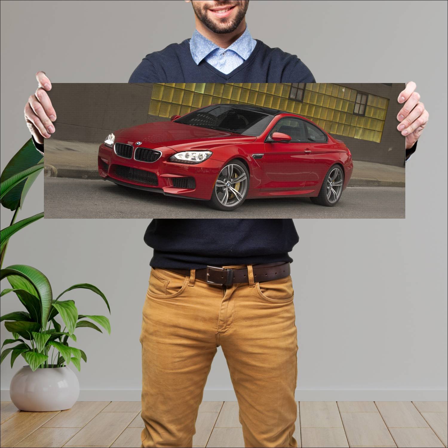 Cuadro grande 30x80cm 2013 bmw m6 coupe us auto 95 Bmw