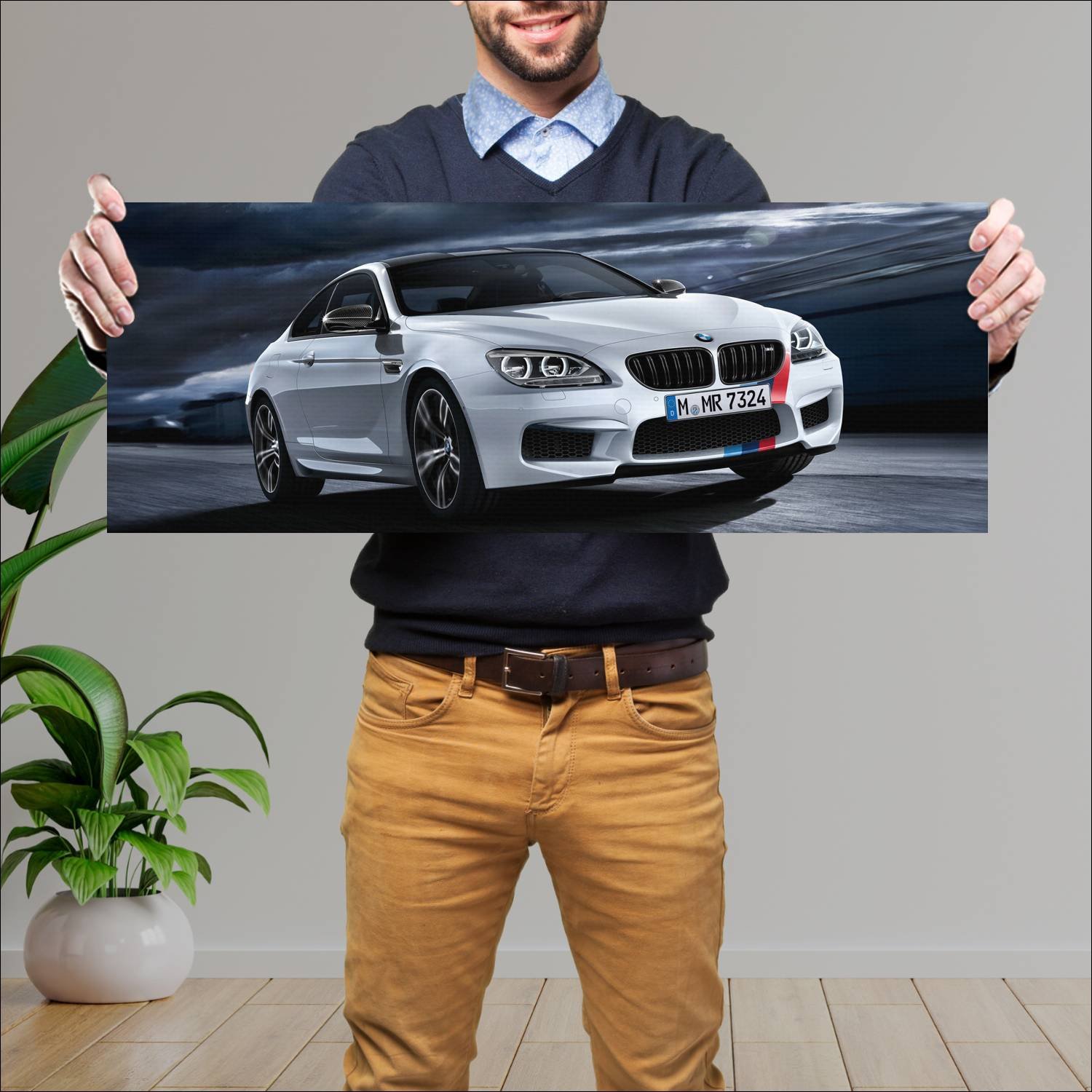 Cuadro grande 30x80cm 2013 bmw m6 coupe with m per 96 Bmw
