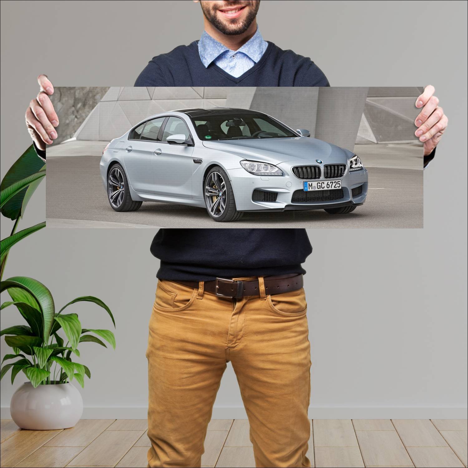 Cuadro grande 30x80cm 2013 bmw m6 gran coupe auto 97 Bmw