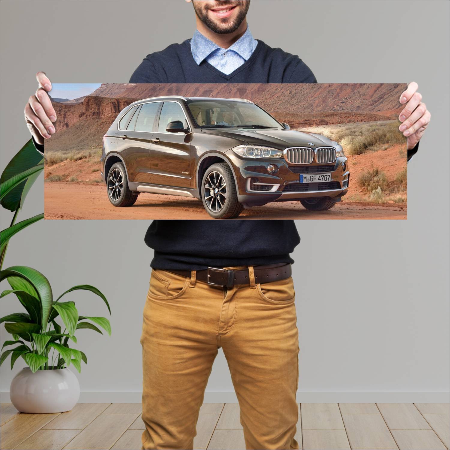 Cuadro grande 30x80cm 2013 bmw x5 auto 101 Bmw