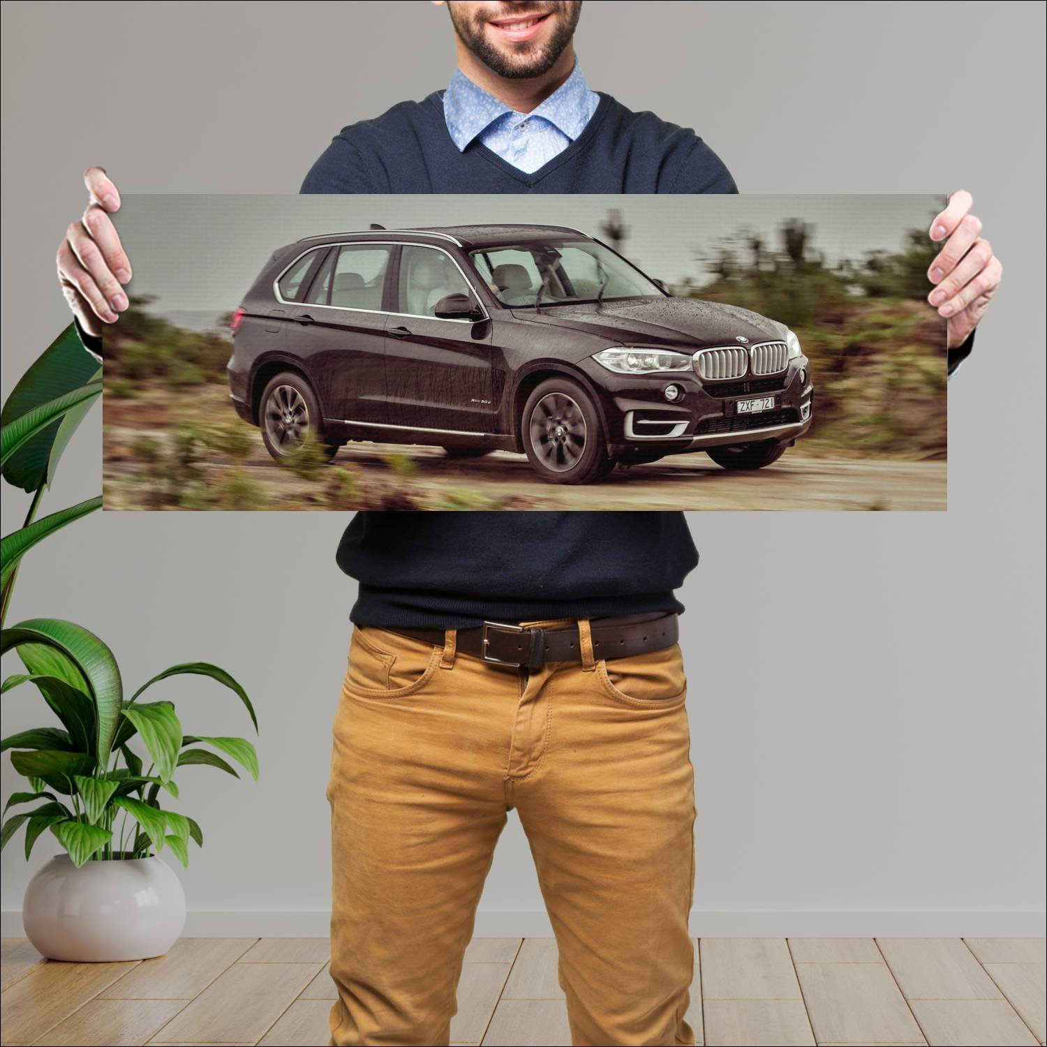 Cuadro grande 30x80cm 2013 bmw x5 au auto 102 Bmw