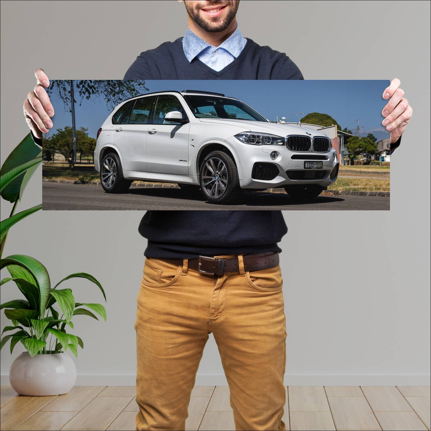 Cuadro grande 30x80cm 2013 bmw x5 m sport au auto 104 Bmw