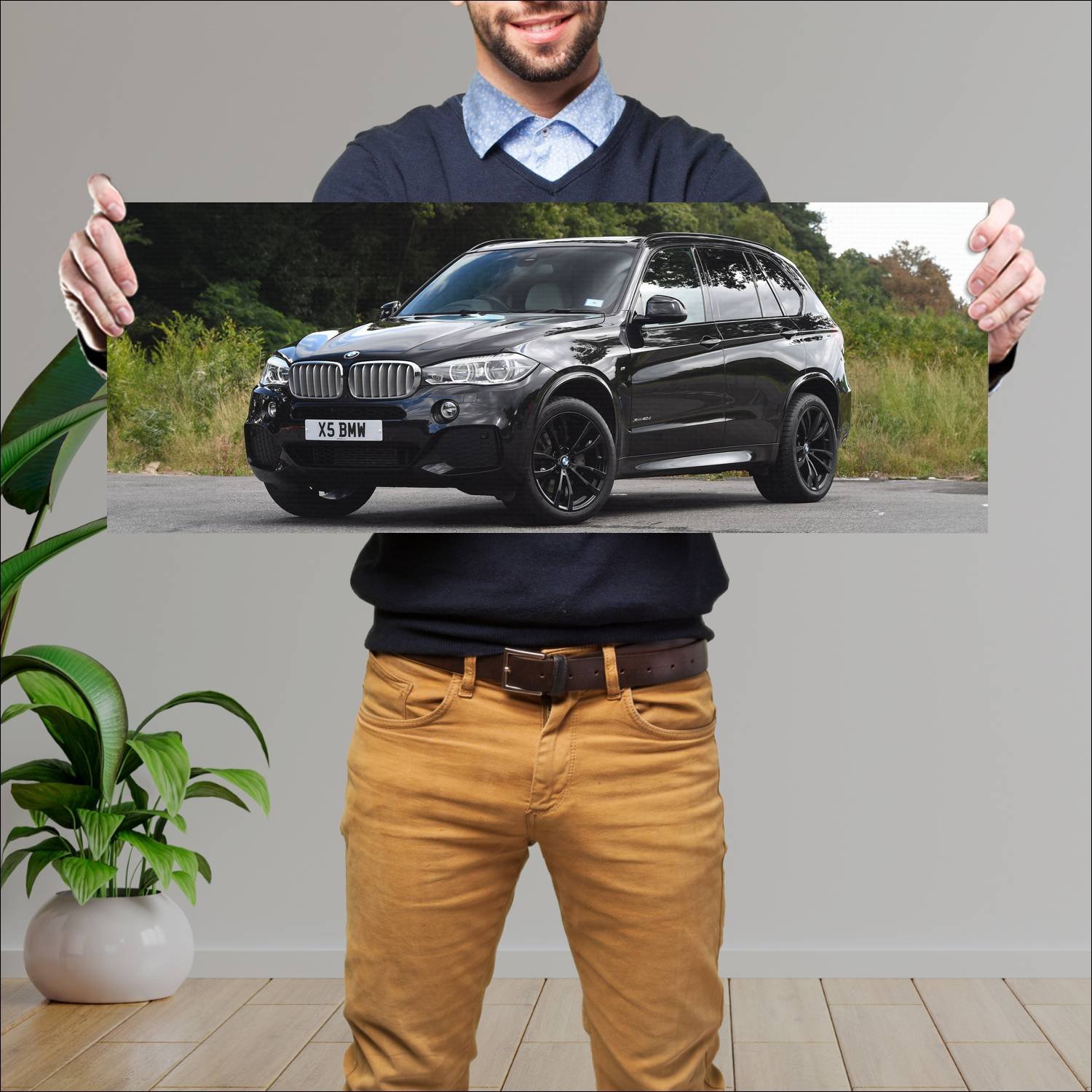 Cuadro grande 30x80cm 2013 bmw x5 m sport uk auto 105 Bmw