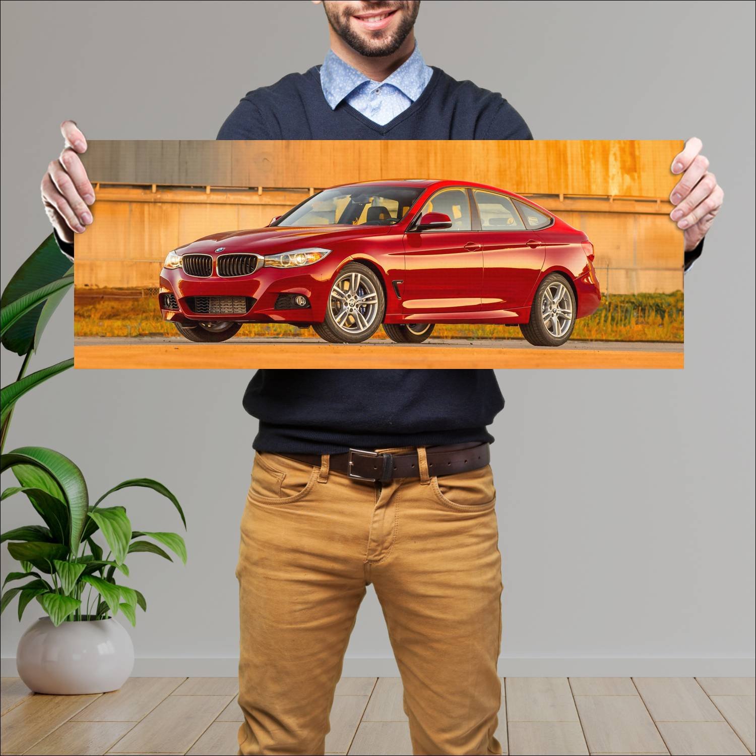 Cuadro grande 30x80cm 2014 bmw 3 series gran turis 139 Bmw