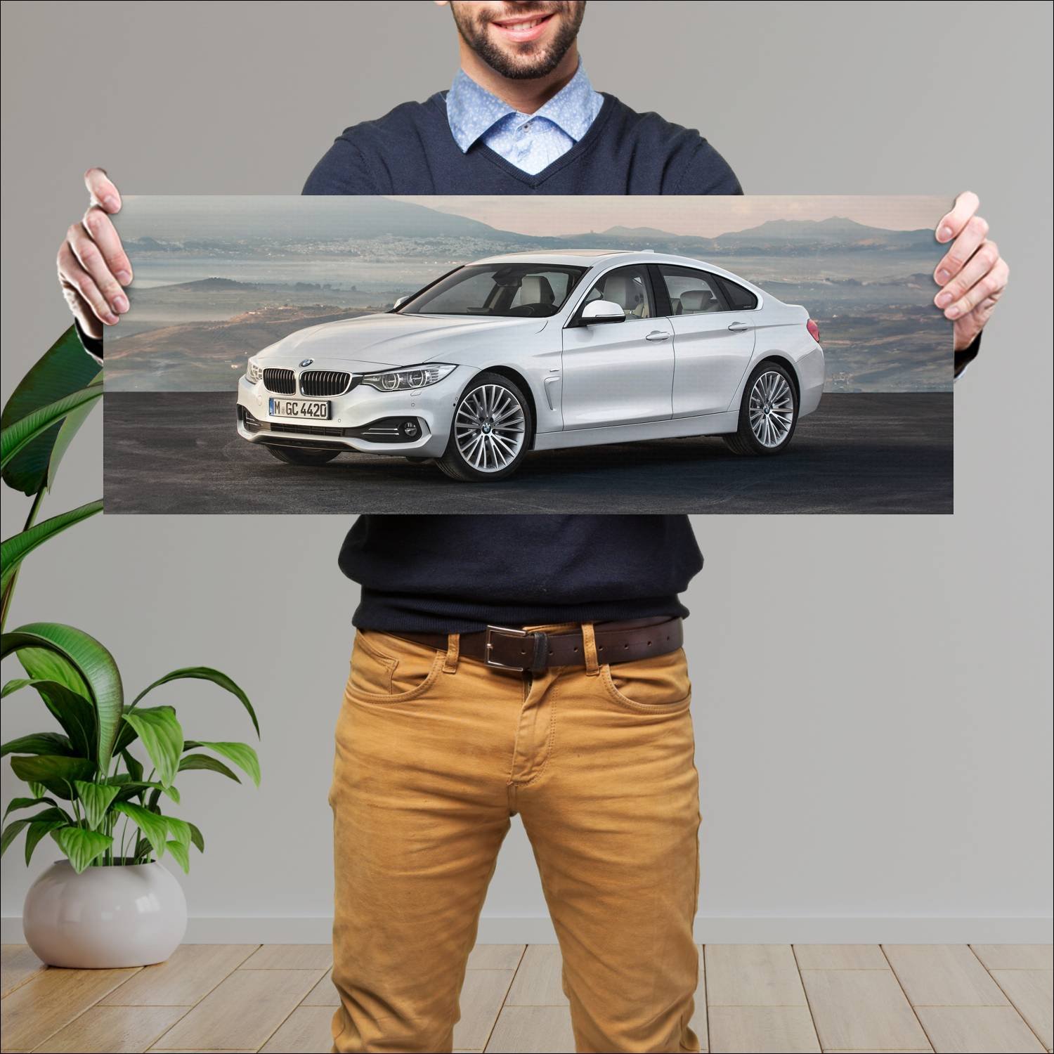 Cuadro grande 30x80cm 2014 bmw 4 series gran coupe 153 Bmw