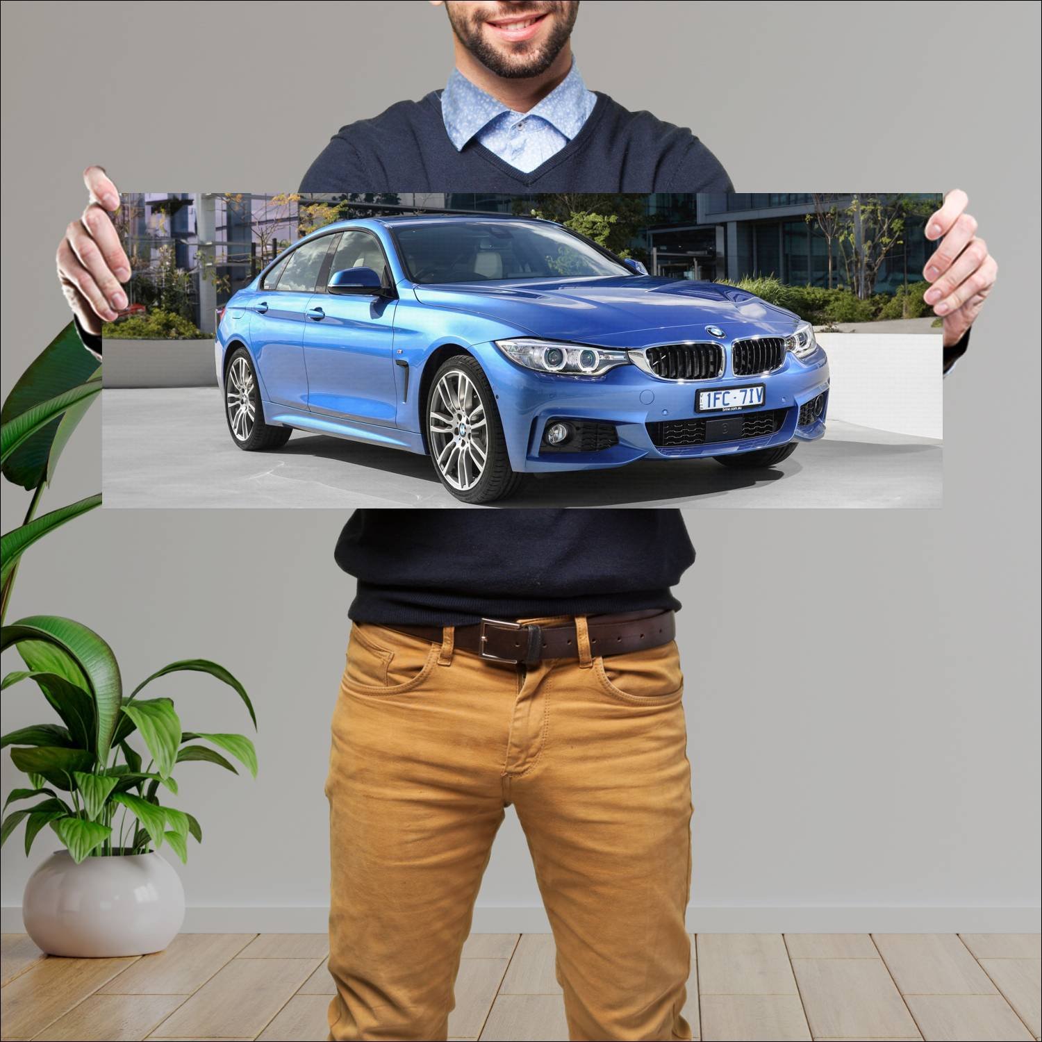 Cuadro grande 30x80cm 2014 bmw 4 series gran coupe 156 Bmw