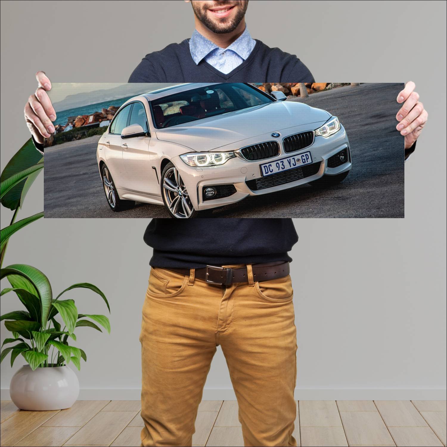 Cuadro grande 30x80cm 2014 bmw 4 series gran coupe 158 Bmw
