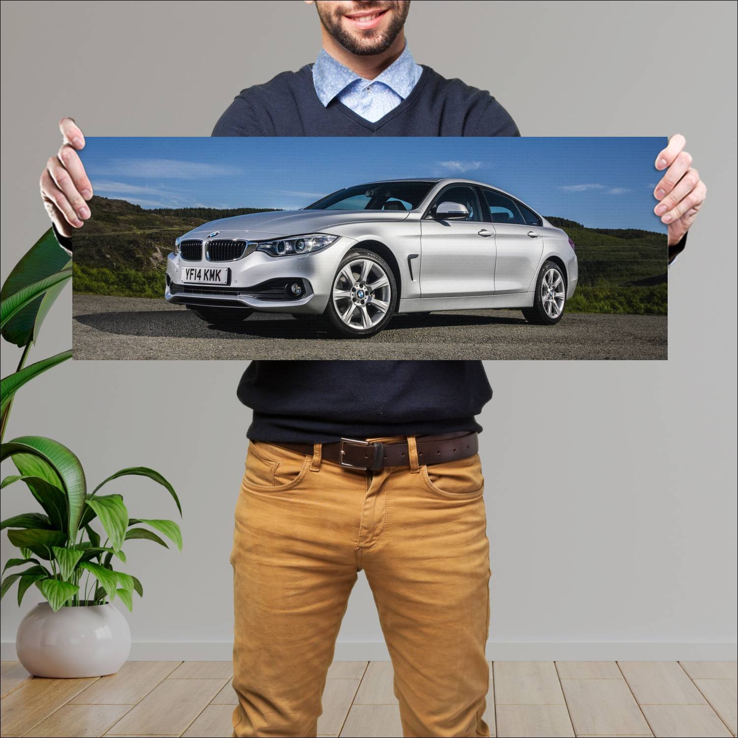 Cuadro grande 30x80cm 2014 bmw 4 series gran coupe 159 Bmw