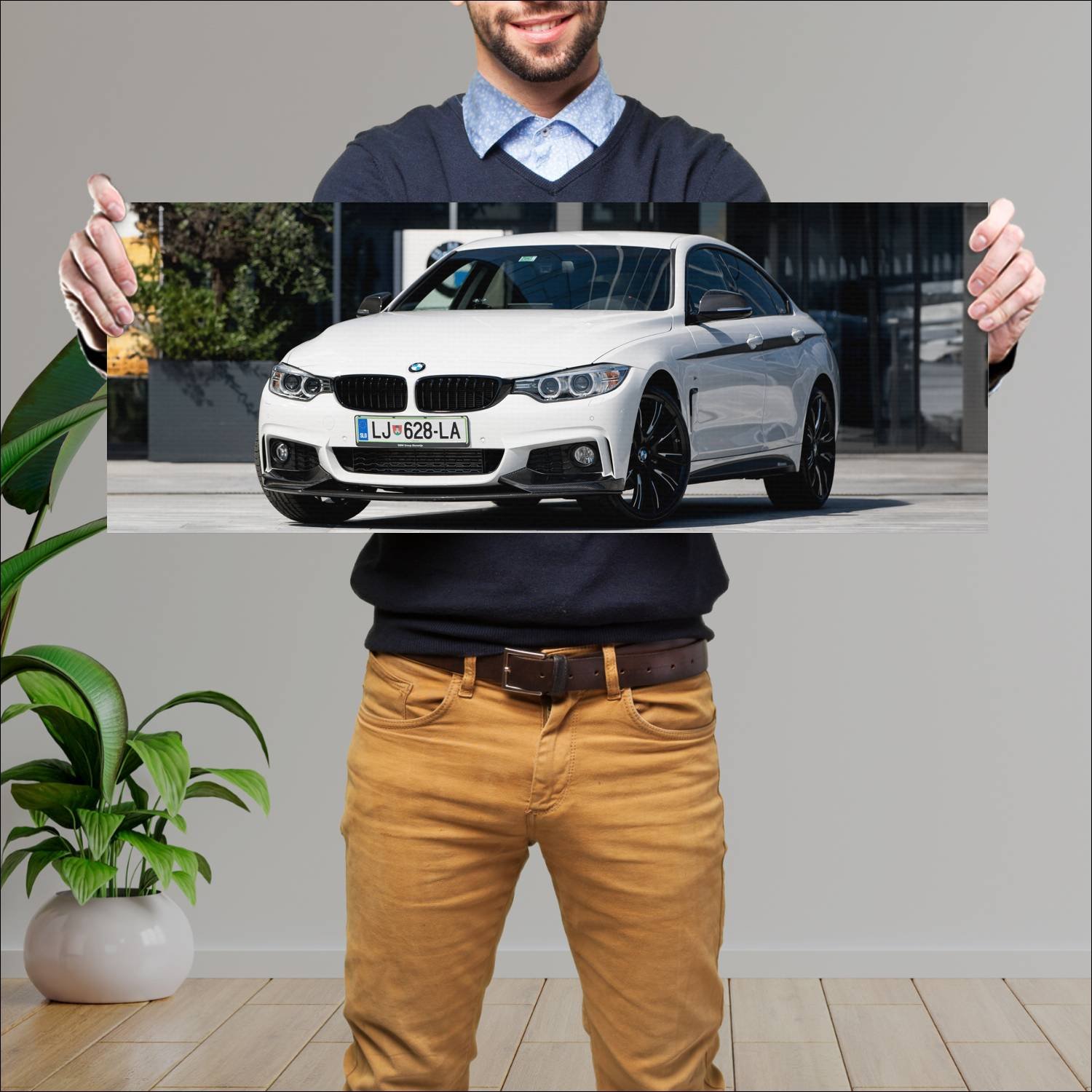 Cuadro grande 30x80cm 2014 bmw 4 series gran coupe 160 Bmw