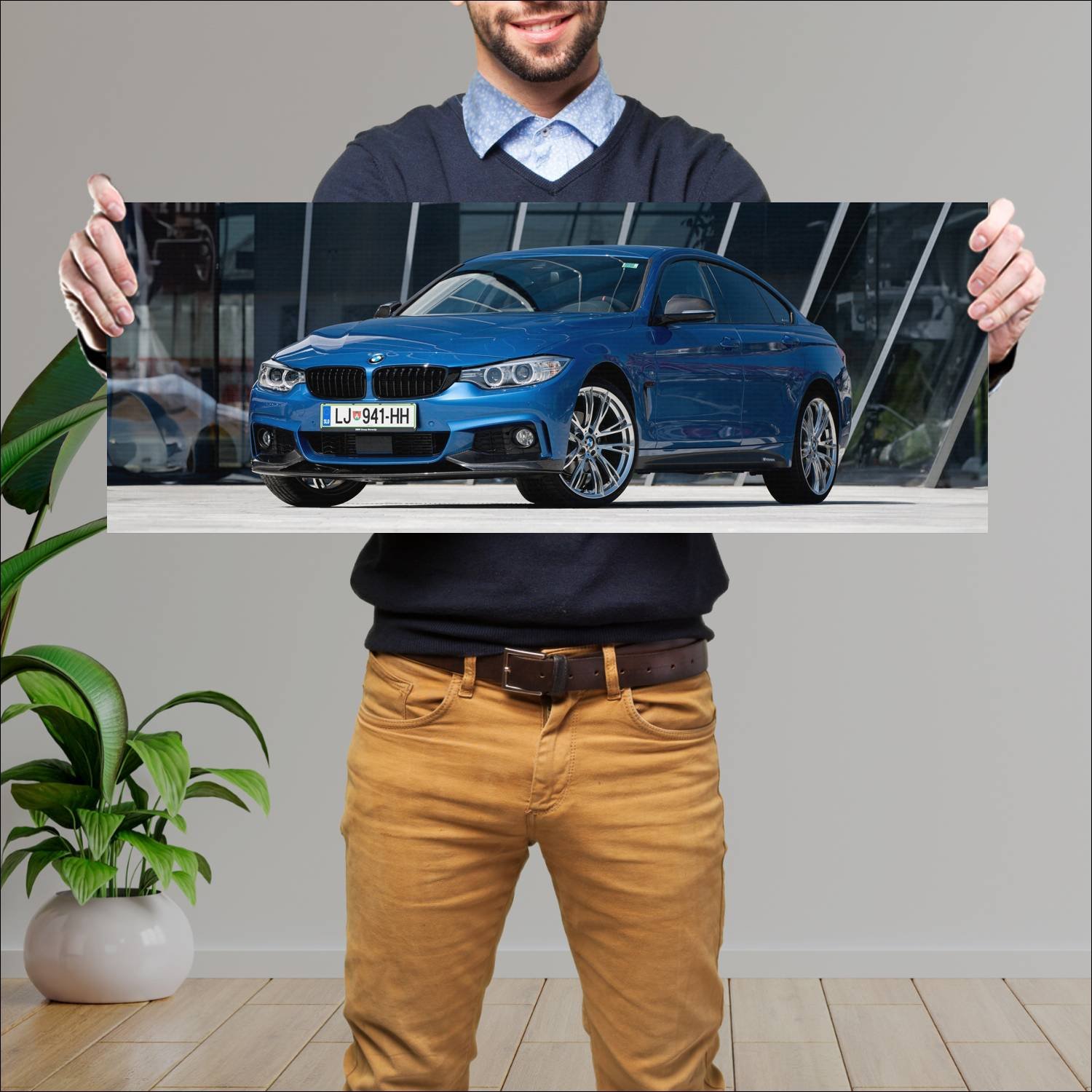 Cuadro grande 30x80cm 2014 bmw 4 series gran coupe 161 Bmw