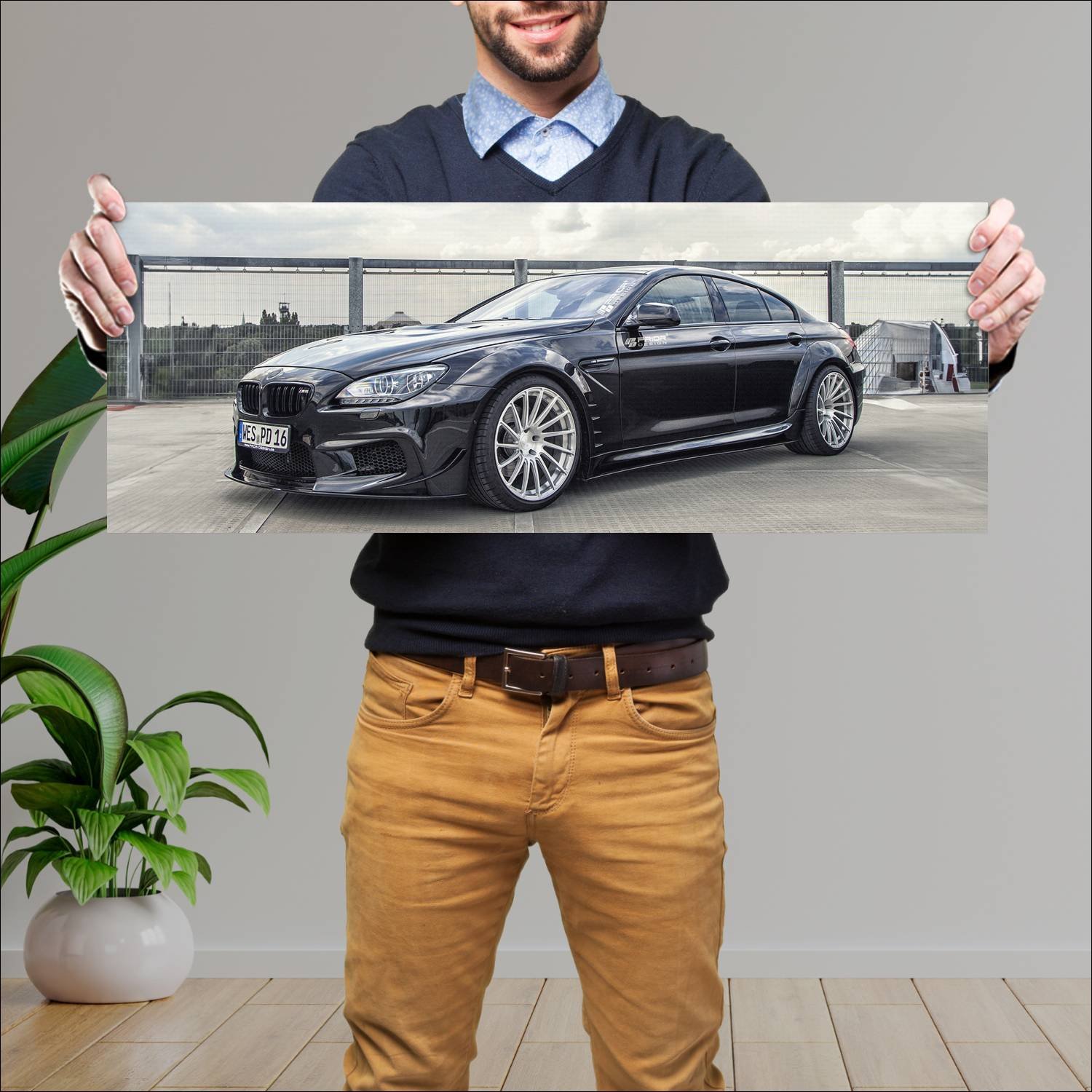Cuadro grande 30x80cm 2014 bmw 6 series gran coupe 165 Bmw