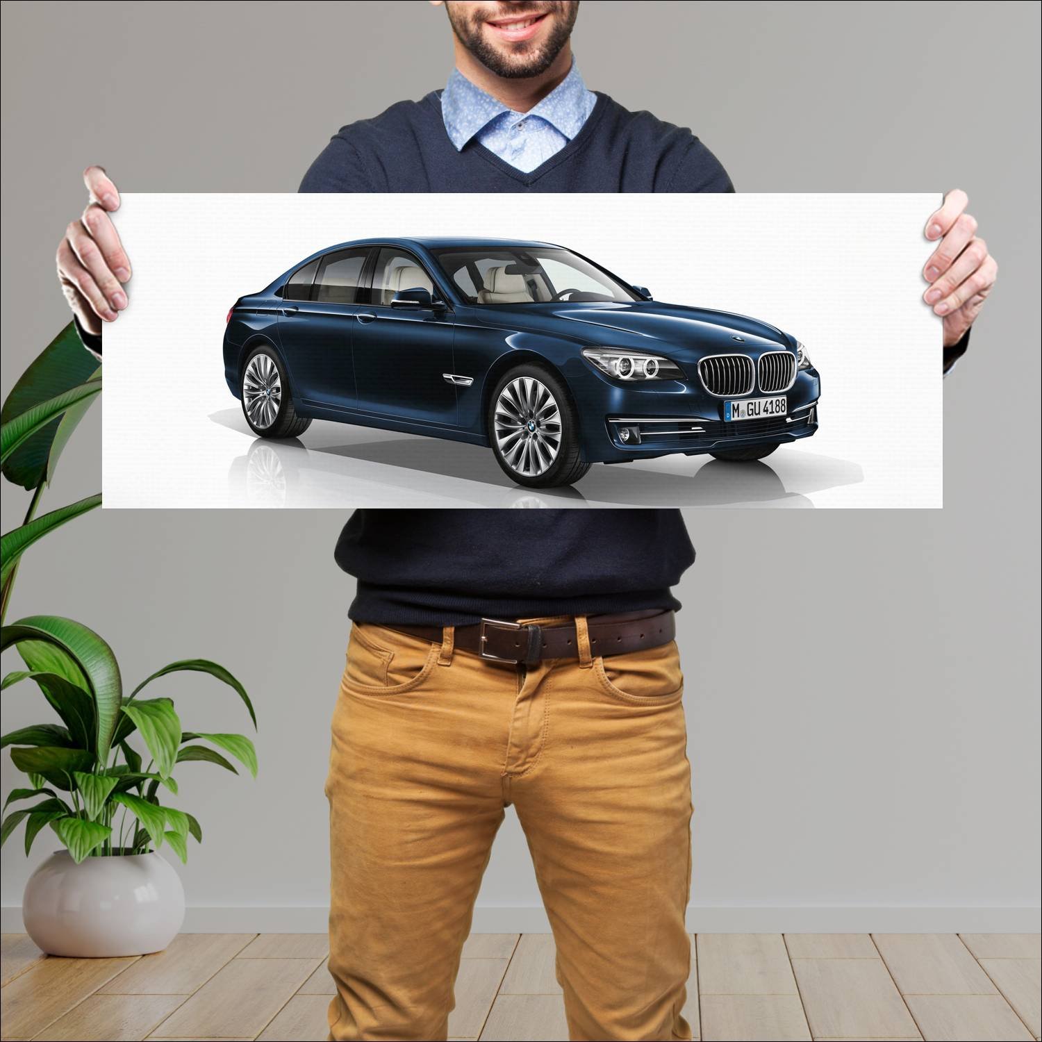 Cuadro grande 30x80cm 2014 bmw 7 series exclusive 166 Bmw