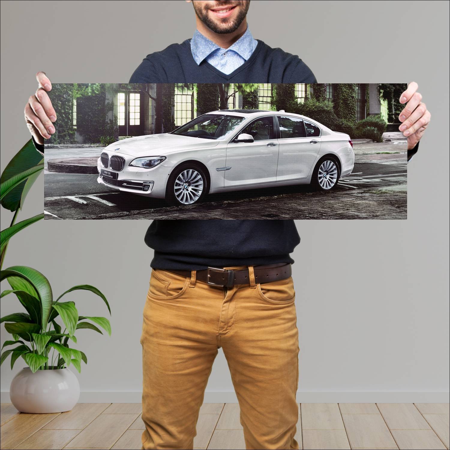 Cuadro grande 30x80cm 2014 bmw 7 series executive 167 Bmw