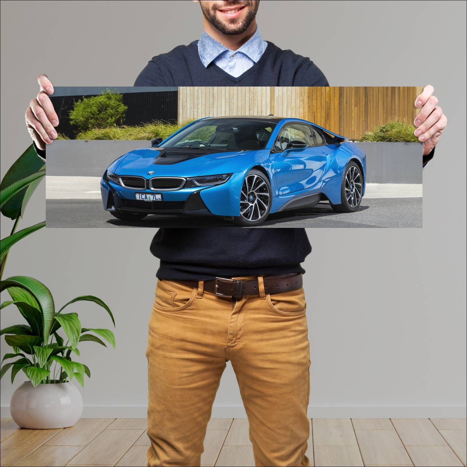 Cuadro grande 30x80cm 2014 bmw i8 au auto 171 Bmw