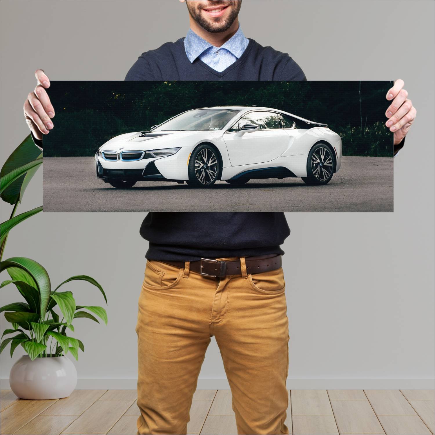 Cuadro grande 30x80cm 2014 bmw i8 us auto 176 Bmw