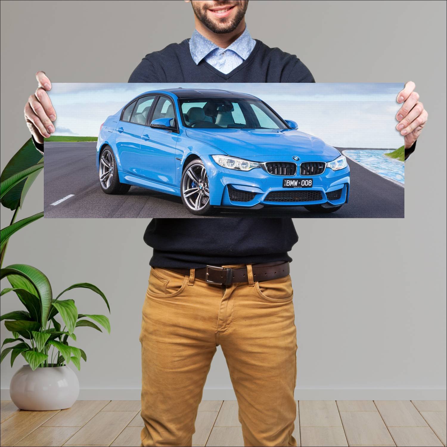 Cuadro grande 30x80cm 2014 bmw m3 au auto 186 Bmw
