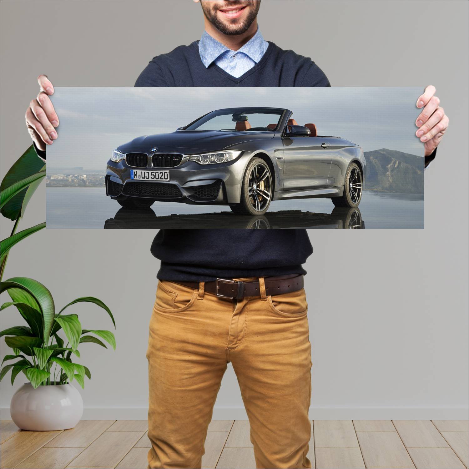 Cuadro grande 30x80cm 2014 bmw m4 convertible Bmw