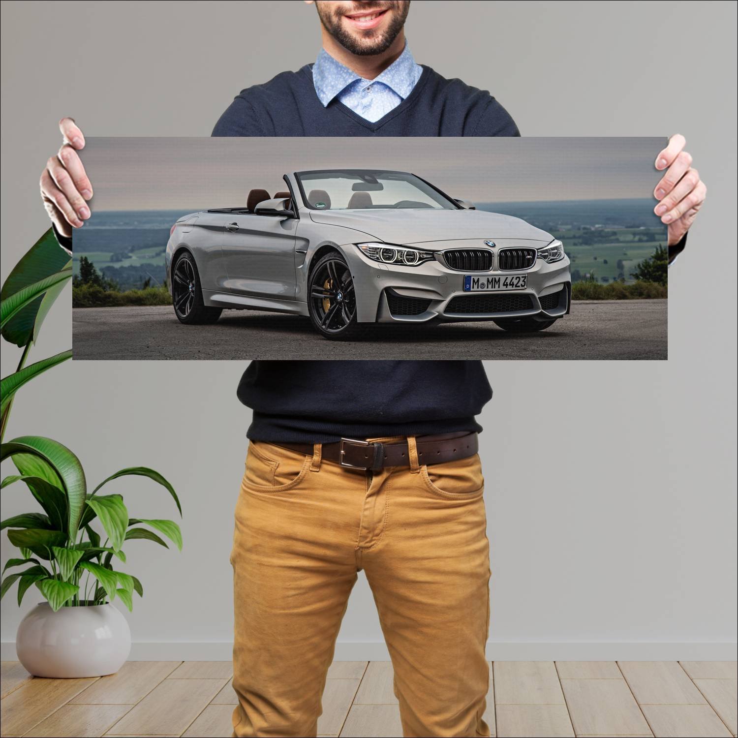 Cuadro grande 30x80cm 2014 bmw m4 convertible Bmw