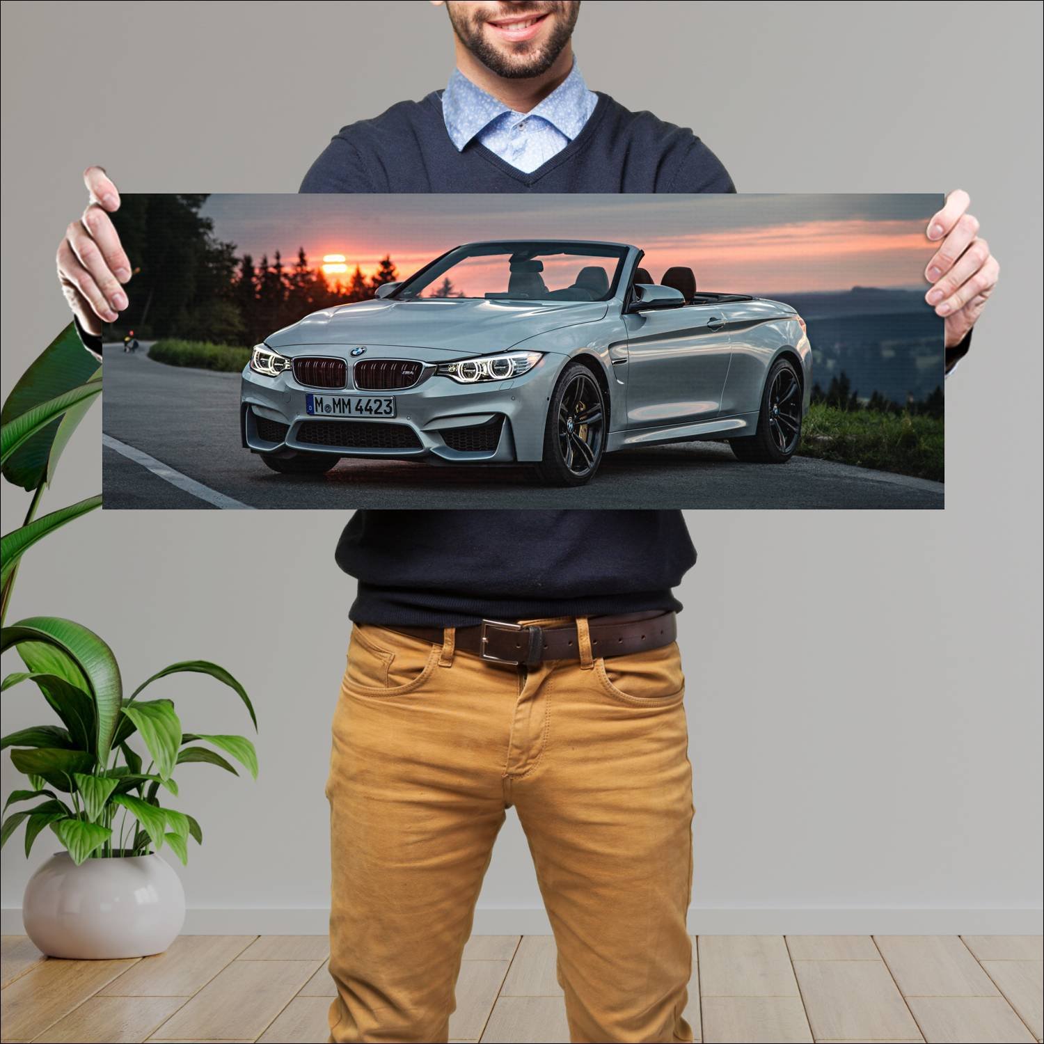 Cuadro grande 30x80cm 2014 bmw m4 convertible Bmw