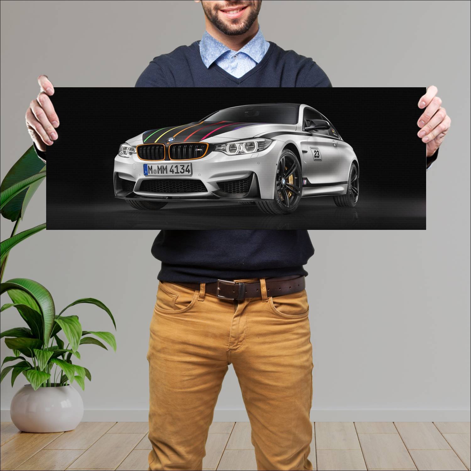 Cuadro grande 30x80cm 2014 bmw m4 coupe dtm champi 196 Bmw