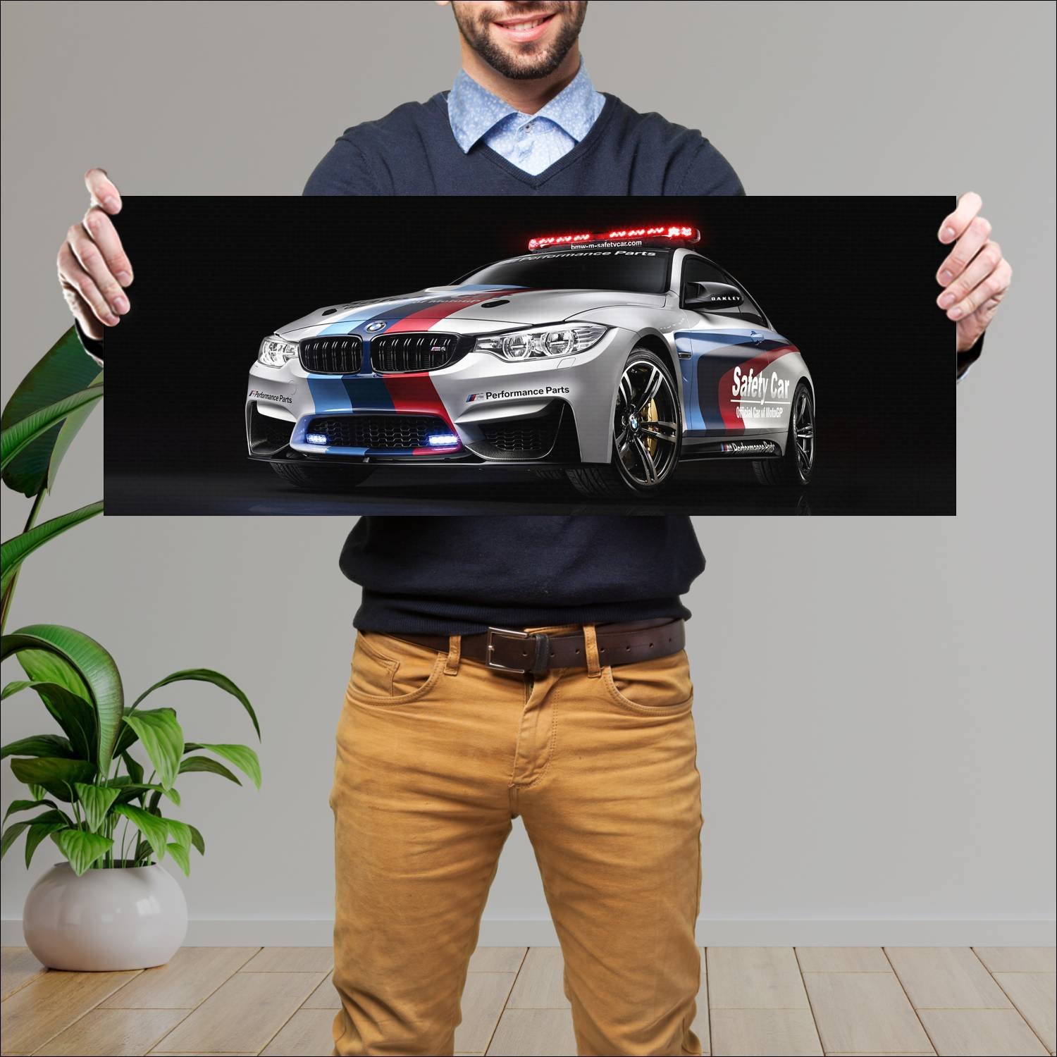 Cuadro grande 30x80cm 2014 bmw m4 coupe motogp saf 198 Bmw
