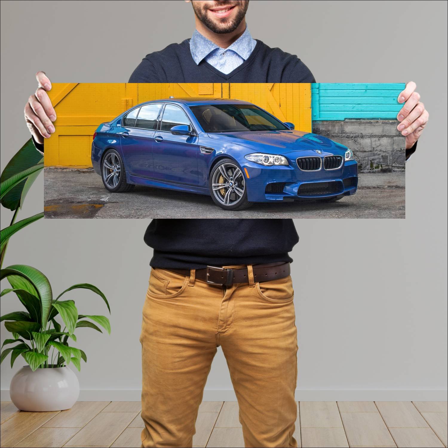 Cuadro grande 30x80cm 2014 bmw m5 us auto 205 Bmw